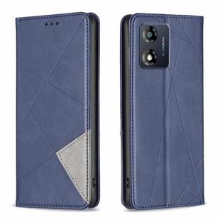 For Motorola Moto E13 4G Prismatic Invisible Magnetic Leather Phone Case(Blue)