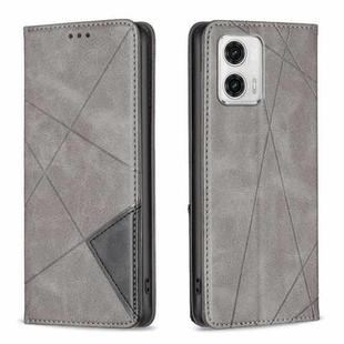 For Motorola Moto G73 5G Prismatic Invisible Magnetic Leather Phone Case(Grey)