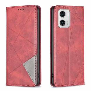 For Motorola Moto G73 5G Prismatic Invisible Magnetic Leather Phone Case(Red)