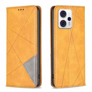 For Motorola Moto G13 4G/G23 4G/G53 5G Prismatic Invisible Magnetic Leather Phone Case(Yellow)