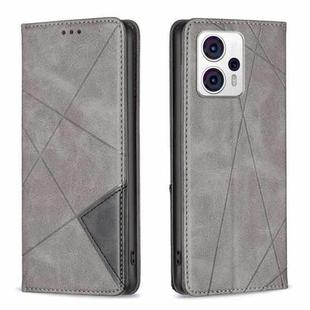 For Motorola Moto G13 4G/G23 4G/G53 5G Prismatic Invisible Magnetic Leather Phone Case(Grey)