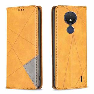 For Nokia C21 Prismatic Invisible Magnetic Leather Phone Case(Yellow)