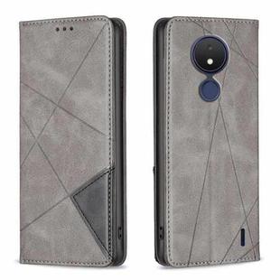 For Nokia C21 Prismatic Invisible Magnetic Leather Phone Case(Grey)