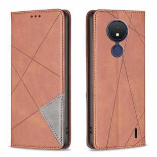 For Nokia C21 Prismatic Invisible Magnetic Leather Phone Case(Brown)