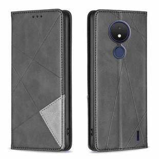 For Nokia C21 Prismatic Invisible Magnetic Leather Phone Case(Black)