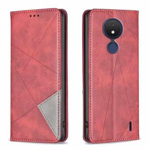 For Nokia C21 Prismatic Invisible Magnetic Leather Phone Case(Red)