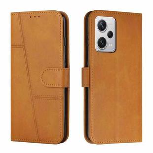 For Xiaomi Redmi Note 12 Pro 5G Global Stitching Calf Texture Buckle Leather Phone Case(Yellow)