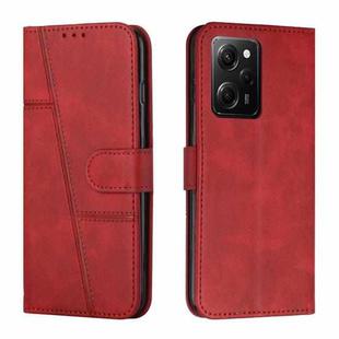 For Xiaomi Redmi Note 12 Pro Speed / Poco X5 Pro 5G Stitching Calf Texture Buckle Leather Phone Case(Red)