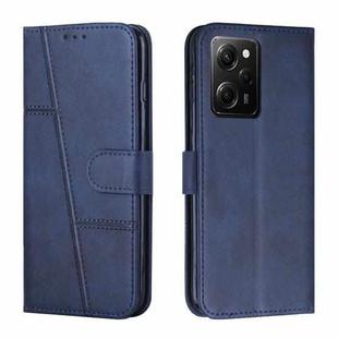 For Xiaomi Redmi Note 12 Pro Speed / Poco X5 Pro 5G Stitching Calf Texture Buckle Leather Phone Case(Blue)