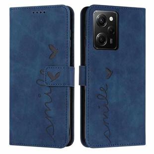 For Xiaomi Redmi Note 12 Pro Speed / Poco X5 Pro 5G Skin Feel Heart Pattern Leather Phone Case(Blue)