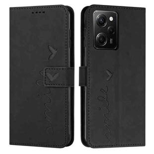 For Xiaomi Redmi Note 12 Pro Speed / Poco X5 Pro 5G Skin Feel Heart Pattern Leather Phone Case(Black)