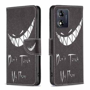 For Motorola Moto E13 4G Colored Drawing Pattern Leather Phone Case(Smirk)