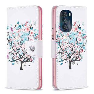 For Motorola Moto G 5G 2023 Colored Drawing Pattern Leather Phone Case(Tree)