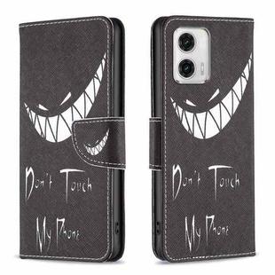 For Motorola Moto G73 5G Colored Drawing Pattern Leather Phone Case(Smirk)