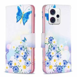 For Motorola Moto G13 4G/G23 4G/G53 5G Colored Drawing Pattern Leather Phone Case(Butterfly Love)