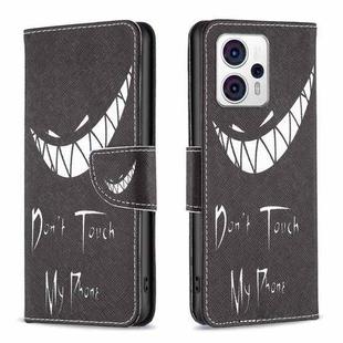 For Motorola Moto G13 4G/G23 4G/G53 5G Colored Drawing Pattern Leather Phone Case(Smirk)