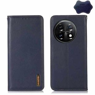 For OnePlus 11 5G KHAZNEH Nappa Top Layer Cowhide Leather Phone Case(Blue)