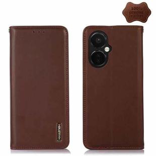 For OnePlus Nord CE 3 Lite KHAZNEH Nappa Top Layer Cowhide Leather Phone Case(Brown)