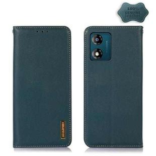 For Motorola Moto E13 4G 2023 KHAZNEH Nappa Top Layer Cowhide Leather Phone Case(Green)