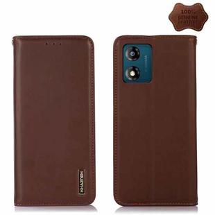 For Motorola Moto E13 4G 2023 KHAZNEH Nappa Top Layer Cowhide Leather Phone Case(Brown)