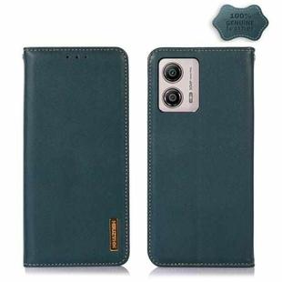 For Motorola Moto G53 5G KHAZNEH Nappa Top Layer Cowhide Leather Phone Case(Green)