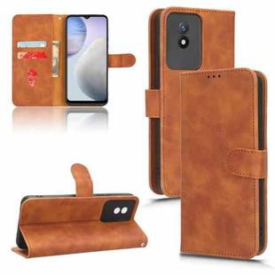 For vivo Y02 4G Skin Feel Magnetic Flip Leather Phone Case(Brown)