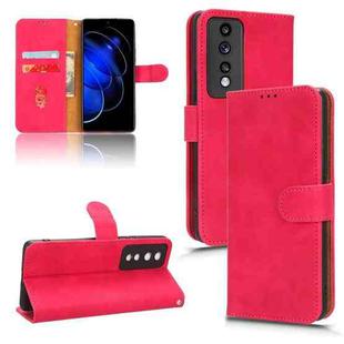 For Honor 80 GT Skin Feel Magnetic Flip Leather Phone Case(Rose Red)