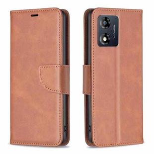 For Motorola Moto E13 4G Lambskin Texture Leather Phone Case(Brown)