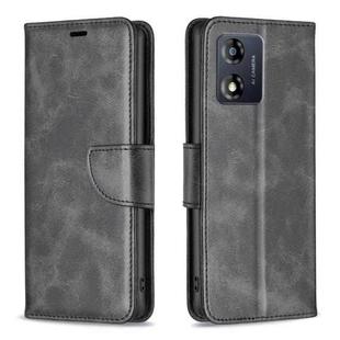 For Motorola Moto E13 4G Lambskin Texture Leather Phone Case(Black)