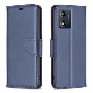 For Motorola Moto E13 4G Lambskin Texture Leather Phone Case(Blue)