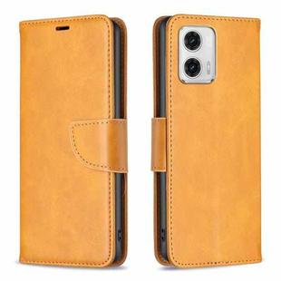 For Motorola Moto G73 5G Lambskin Texture Leather Phone Case(Yellow)