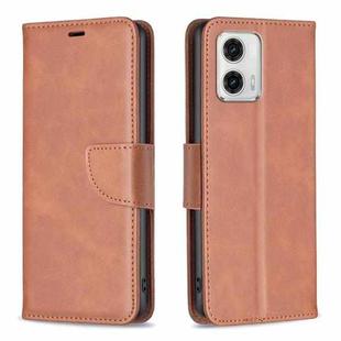 For Motorola Moto G73 5G Lambskin Texture Leather Phone Case(Brown)
