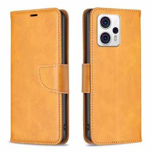 For Motorola Moto G13 4G/G23 4G/G53 5G Lambskin Texture Leather Phone Case(Yellow)