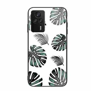 For Xiaomi Redmi K60E Colorful Painted Glass Phone Case(Banana Leaf)