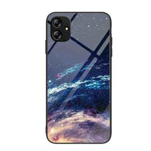 For Samsung Galaxy A04e Colorful Painted Glass Phone Case(Starry Sky)