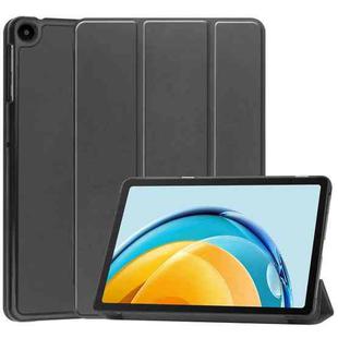 For Huawei Matepad SE 10.4 Custer Pure Color 3-Fold Holder Leather Tablet Case(Black)