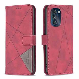 For Motorola Moto G 5G 2023 Magnetic Buckle Rhombus Texture Leather Phone Case(Red)