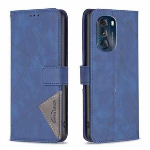 For Motorola Moto G 5G 2023 Magnetic Buckle Rhombus Texture Leather Phone Case(Blue)