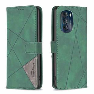 For Motorola Moto G 5G 2023 Magnetic Buckle Rhombus Texture Leather Phone Case(Green)