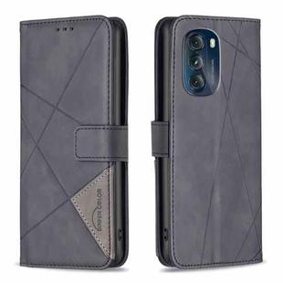 For Motorola Moto G 5G 2023 Magnetic Buckle Rhombus Texture Leather Phone Case(Black)