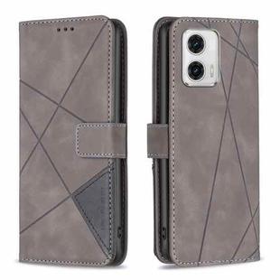 For Motorola Moto G73 5G Magnetic Buckle Rhombus Texture Leather Phone Case(Grey)