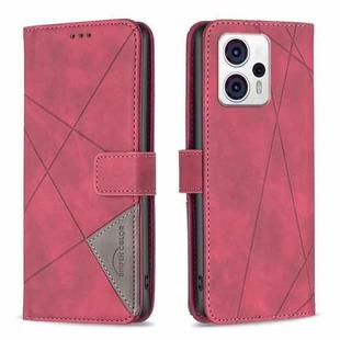For Motorola Moto G13 4G/G23 4G/G53 5G Magnetic Buckle Rhombus Texture Leather Phone Case(Red)