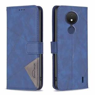 For Nokia C21 Magnetic Buckle Rhombus Texture Leather Phone Case(Blue)