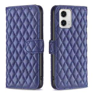 For Motorola Moto G73 5G Diamond Lattice Wallet Leather Flip Phone Case(Blue)