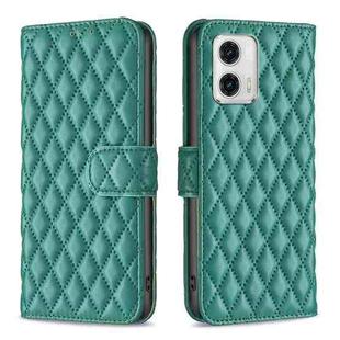 For Motorola Moto G73 5G Diamond Lattice Wallet Leather Flip Phone Case(Green)