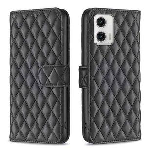 For Motorola Moto G73 5G Diamond Lattice Wallet Leather Flip Phone Case(Black)