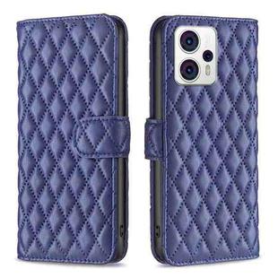 For Motorola Moto G13 4G/G23 4G/G53 5G Diamond Lattice Wallet Leather Flip Phone Case(Blue)