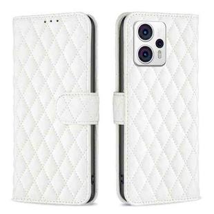 For Motorola Moto G13 4G/G23 4G/G53 5G Diamond Lattice Wallet Leather Flip Phone Case(White)