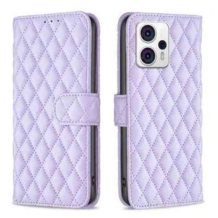 For Motorola Moto G13 4G/G23 4G/G53 5G Diamond Lattice Wallet Leather Flip Phone Case(Purple)