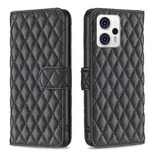 For Motorola Moto G13 4G/G23 4G/G53 5G Diamond Lattice Wallet Leather Flip Phone Case(Black)